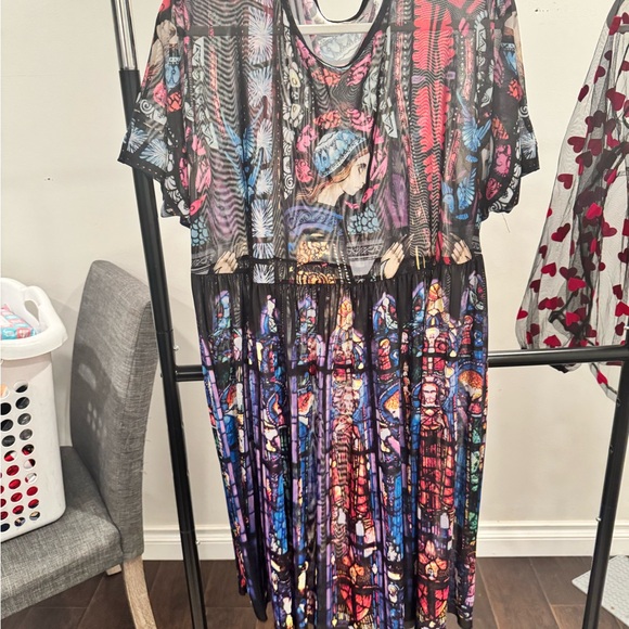 Adoration Of The Sacred Heart Sheer Smock Dress Size Large - Picture 3 of 7
